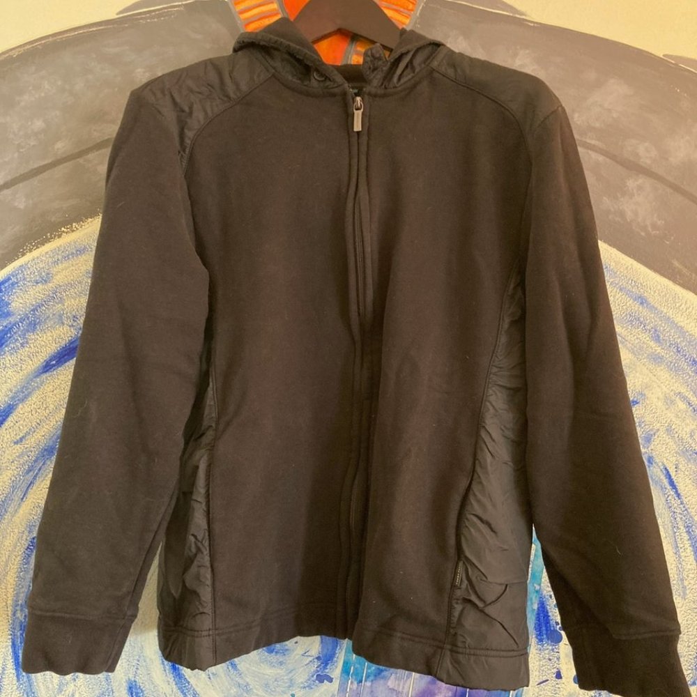 Perry Ellis Full Zip Hooded Sweater/Sweatshirt Black, Size L